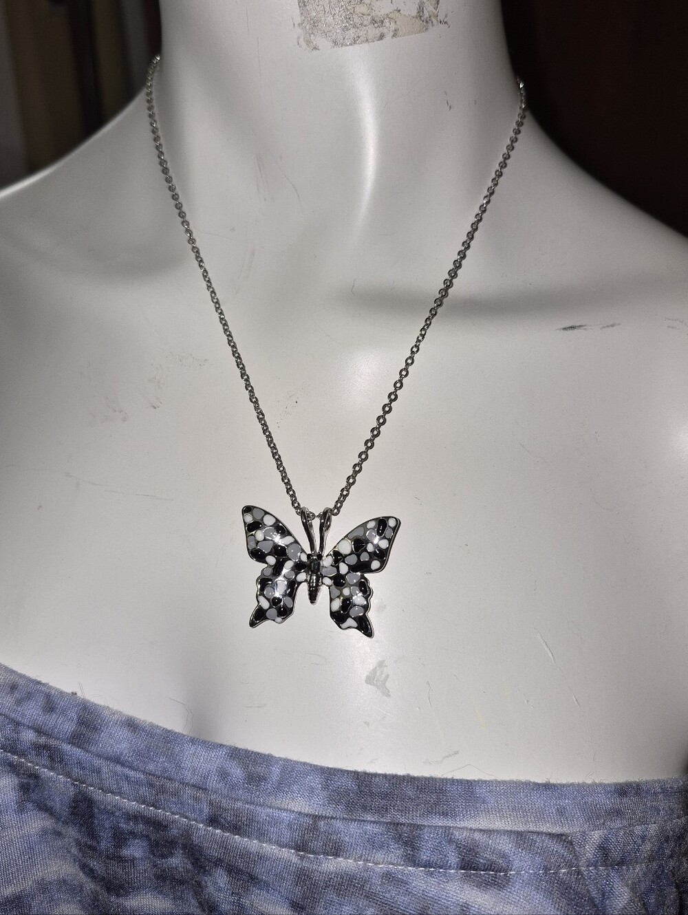 Fifth Avenue Collection Printed Flight Butterfly Pendant Necklace With Tags